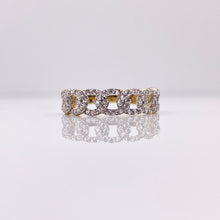 Load image into Gallery viewer, Ladies Cuban Link Ring In 10 KT Yellow Gold With CZ