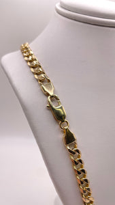 6.4mm Solid Curb Link Chain In 10 KT Yellow Gold