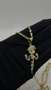 0.80 CT. Natural Diamond Danny Phantom Pendent & Rope Chain Combo In 10 KT Yellow Gold