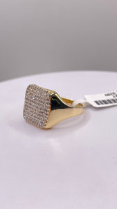 0.82 CT. Natural Diamond Square Shape Ring In 10 KT Yellow Gold