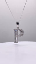 Load image into Gallery viewer, Letter P Pendent In Silver With CZ