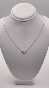 Beautiful 0.25 CT. Three-Stone Natural Diamond Necklace In 18 KT White Gold