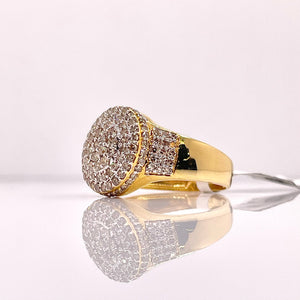 1.56 CT. Natural Diamonds Round Shape Men’s Ring In 10 KT Yellow Gold