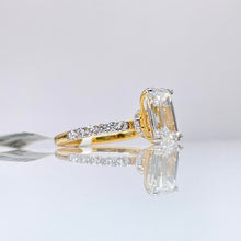 Load image into Gallery viewer, 4.05 CT. T.D.W Emerald Cut Lab Grown Diamond Engagement Ring In 18 KT Yellow Gold
