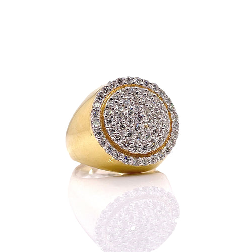 1.49 CT. Natural Diamond Men’s Circle Shape Ring In 10 KT Yellow Gold