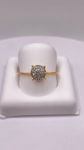 0.09 CT. Natural Diamond Round Shape Women’s Ring In 10 KT Yellow Gold