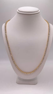 18.80 CT. Lab Grown Brilliant Cut Tennis Chain In 10 KT Yellow Gold