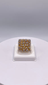 0.88 CT. Natural Diamond Unique Nugget Men’s Ring In 10 KT Yellow Gold