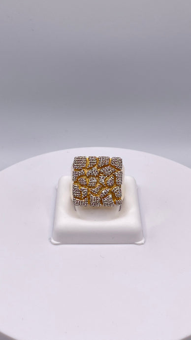 0.88 CT. Natural Diamond Unique Nugget Men’s Ring In 10 KT Yellow Gold