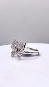 Butterfly Ring In Silver With CZ