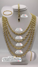 Load image into Gallery viewer, 4.4mm Diamond Cut Rope Chain In 10 KT Yellow Gold