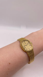 18 KT Yellow Gold Ladies Vintage Omega Watch With Roman Numeral Dial