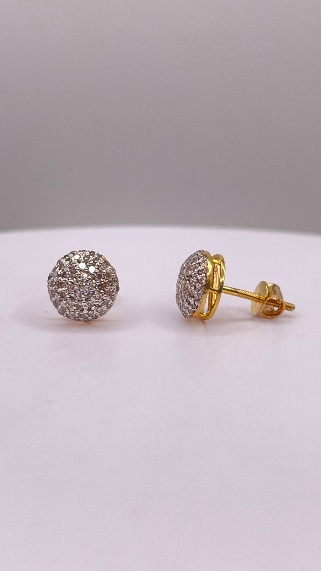 0.41 CT. Natural Diamond Round Shape Stud Earrings In 10 KT Yellow Gold