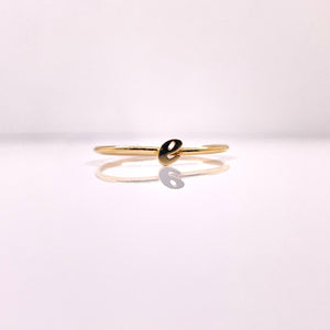 Dainty Letter E Ring In 10 KT Yellow Gold