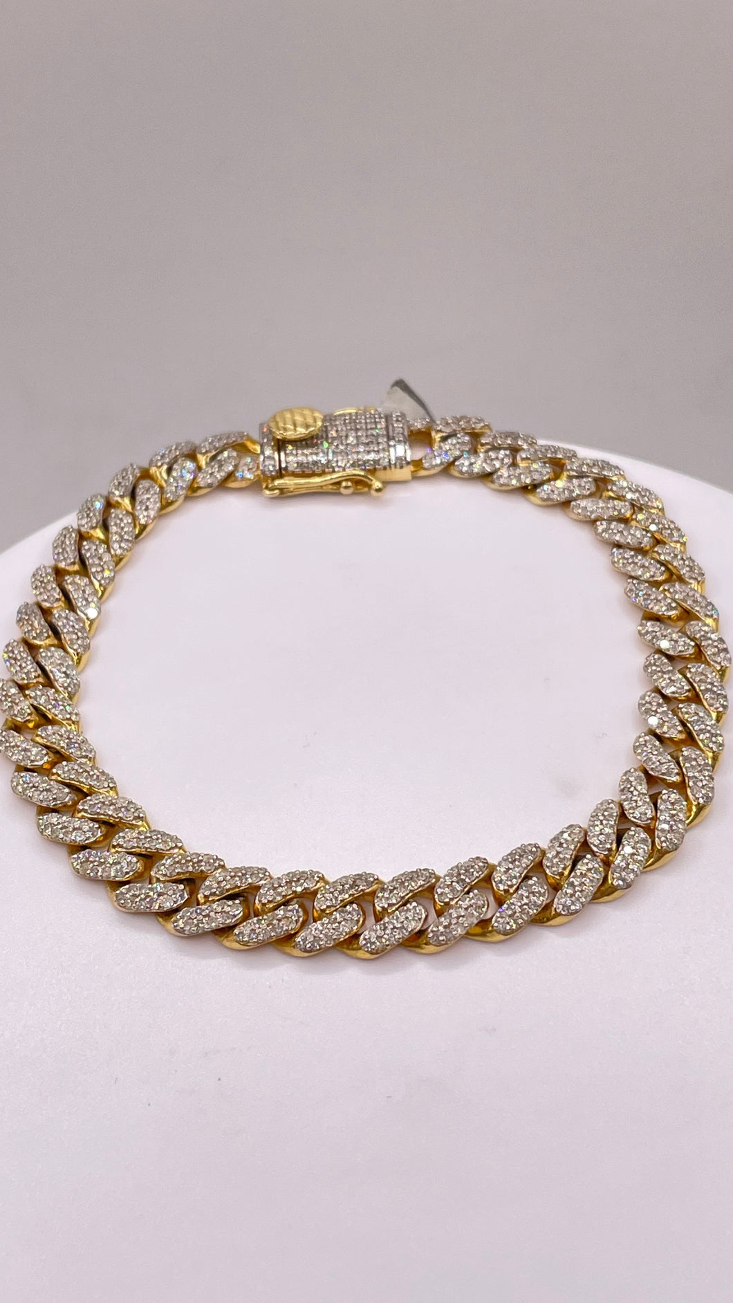 4.56 CT. Natural Diamond Cuban Bracelet In 10 KT Yellow Gold