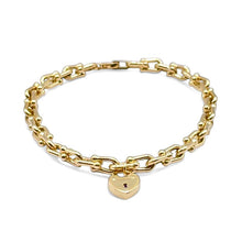 Load image into Gallery viewer, 5mm 10 KT Yellow Gold Tiffany Inspired Hardware Bracelet