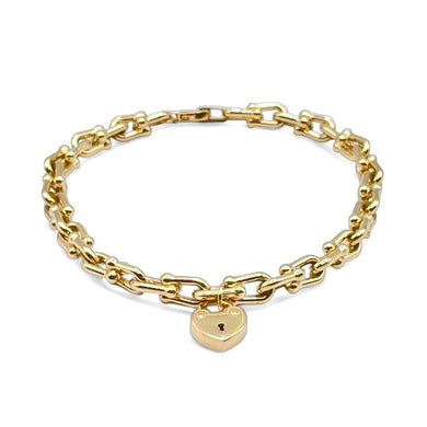 5mm 10 KT Yellow Gold Tiffany Inspired Hardware Bracelet