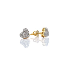 Load image into Gallery viewer, 0.14 CT. Natural Diamond Heart Shape Stud Earrings In 10 KT Yellow Gold