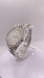 36mm DateJust Rolex Approx 17 CT. Natural Diamonds With Roman Numeral Dial