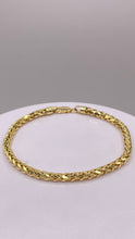 Load image into Gallery viewer, 3.9mm Palm Wheat Franco Link Bracelet In 10 KT Yellow Gold