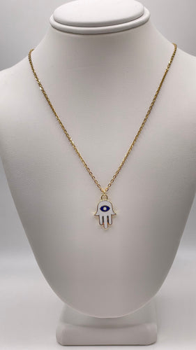 Hamsa Hand Pendant & Chain In 10 KT Yellow Gold