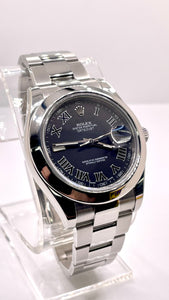 41mm DateJust II Oyster Rolex Men’s Watch With Grey Roman Numeral Dial
