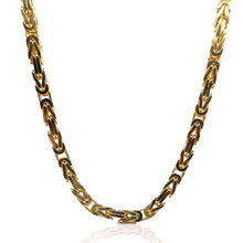 Load image into Gallery viewer, 5mm Solid Byzantine Link Chain In 14 KT Yellow Gold