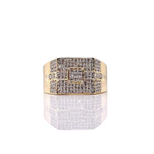 Load image into Gallery viewer, 0.62 CT. Natural Diamond Square Shape Men’s Ring In 10 KT Yellow Gold