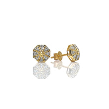Load image into Gallery viewer, 0.12 CT. Natural Diamond Stud Earrings In 10 KT Yellow Gold