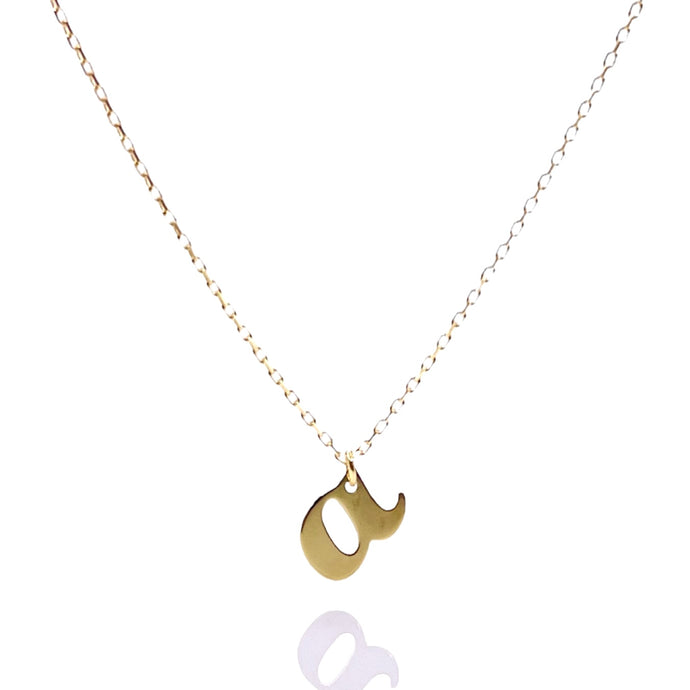 Dainty Initial Pendent & Chain Combo In 10 KT Yellow Gold