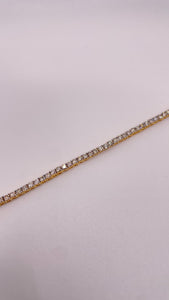 2.3mm 3.51 CT. T.D.W Natural Diamond Tennis Bracelet In 10 KT Yellow Gold