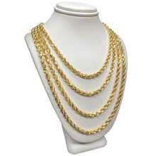 Load image into Gallery viewer, 4mm Solid Rope Chain In 10 KT Yellow Gold