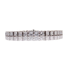 Load image into Gallery viewer, 11.02 CT. Lab Grown Princess-Cut Tennis Bracelet In 14 KT White Gold