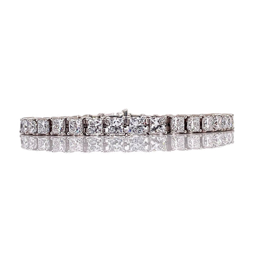 11.02 CT. Lab Grown Princess-Cut Tennis Bracelet In 14 KT White Gold