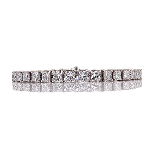 11.02 CT. Lab Grown Princess-Cut Tennis Bracelet In 14 KT White Gold