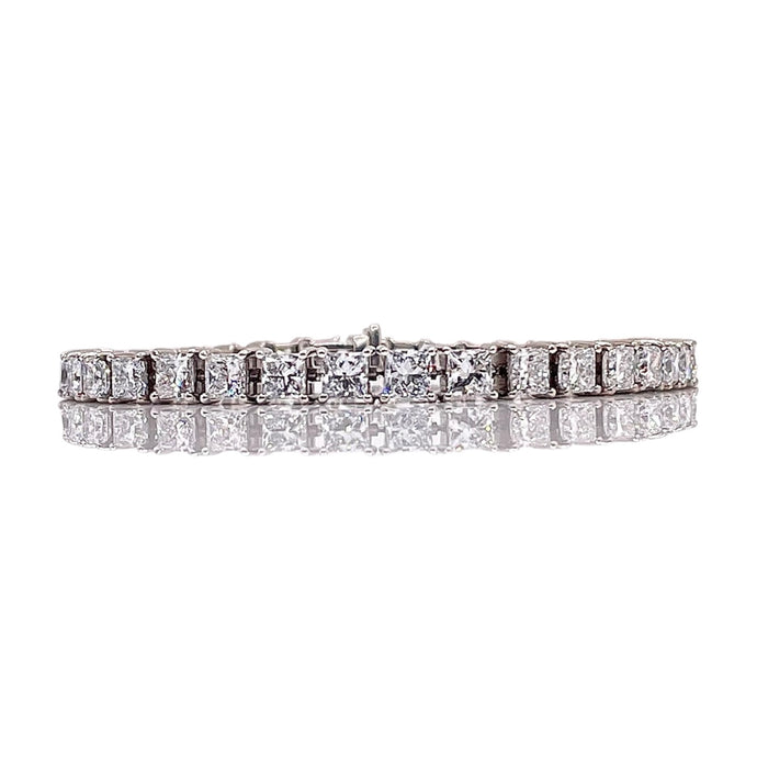 11.02 CT. Lab Grown Princess-Cut Tennis Bracelet In 14 KT White Gold