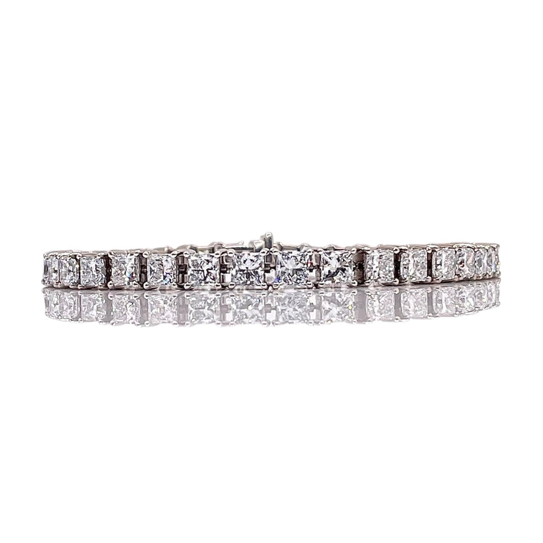 11.02 CT. Lab Grown Princess-Cut Tennis Bracelet In 14 KT White Gold