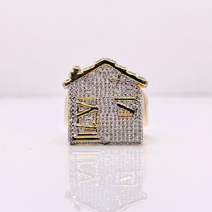 1.22 CT. Natural Diamond Trap House Ring In 10 KT Yellow Gold