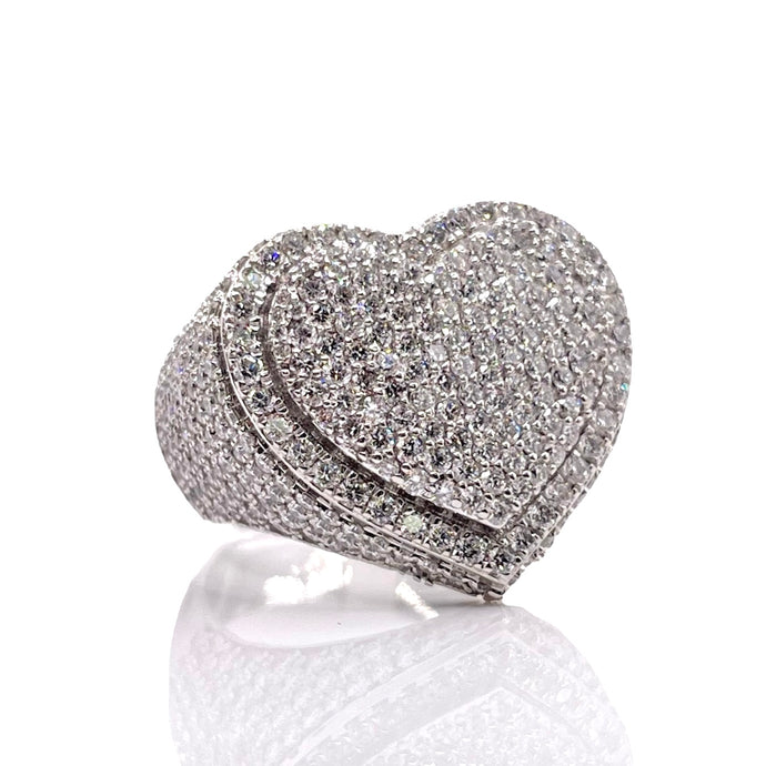3.05 CT. Lab Grown Diamond Heart Ring In 10 KT White Gold