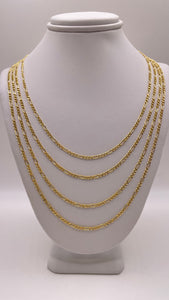 2.0mm Figaro Chain In 10 KT Yellow Gold