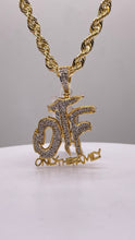 Load image into Gallery viewer, 0.46 CT. Natural Diamond OTF Pendent &amp; Rope Chain Combo In 10 KT Yellow Gold