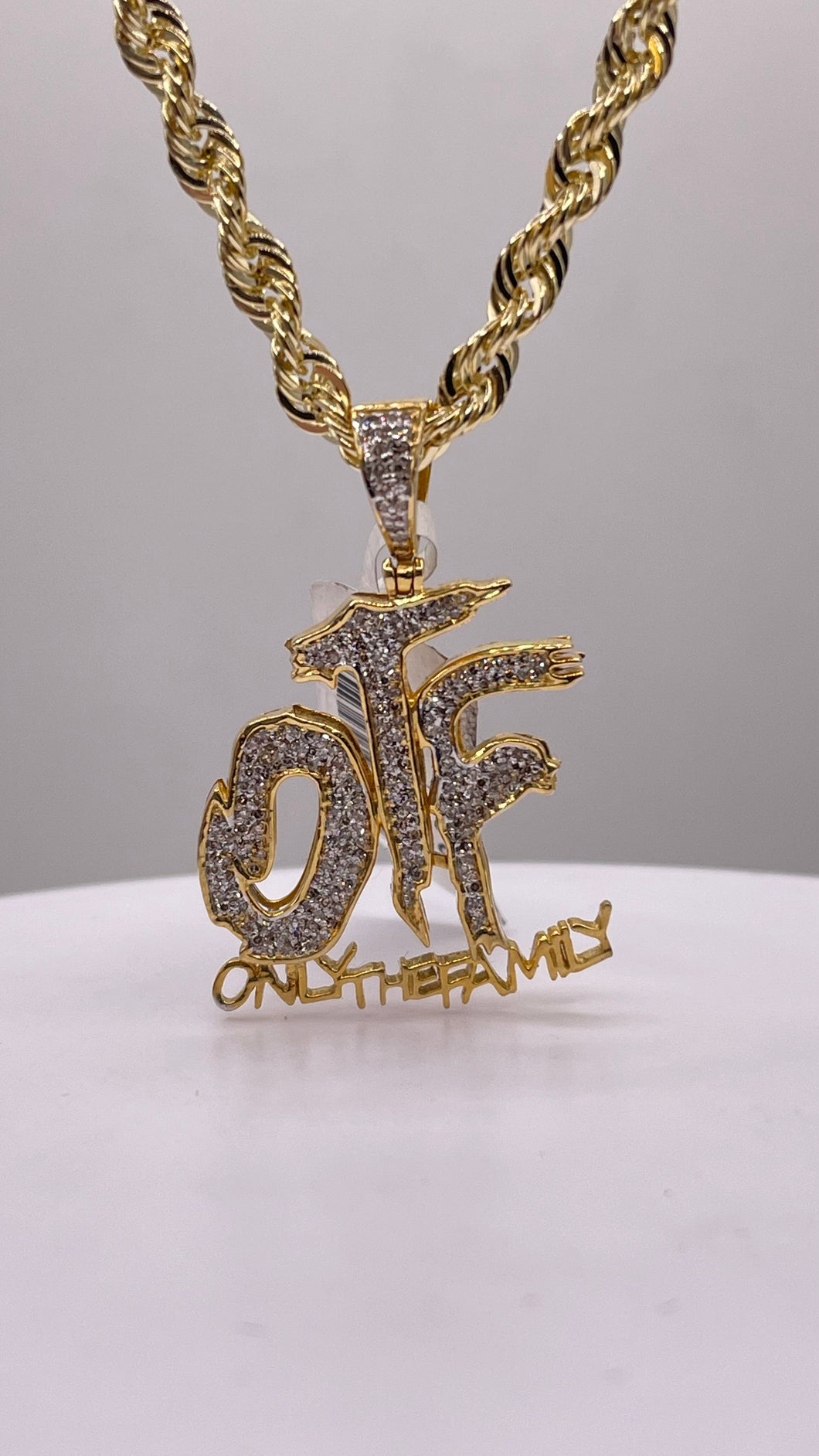 0.46 CT. Natural Diamond OTF Pendent & Rope Chain Combo In 10 KT Yellow Gold