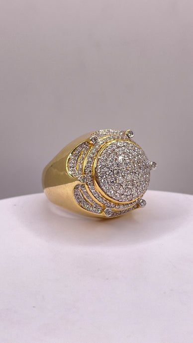 2.07 CT. Natural Diamond Men’s Ring In 10 KT Yellow Gold