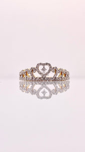 0.37 CT. Natural Diamond Heart-Shaped Tiara Ring In 10 KT Yellow Gold