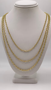 3.0mm Diamond-Cut Puff Gucci Link Chain In 10 KT Yellow Gold