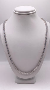Men’s Tennis Chain In Silver With CZ