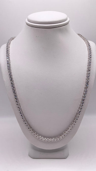 Men’s Tennis Chain In Silver With CZ