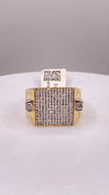 Load image into Gallery viewer, 0.73 CT. Natural Diamond Square Shape Men’s Ring In 10 KT Yellow Gold