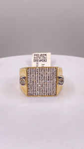 0.73 CT. Natural Diamond Square Shape Men’s Ring In 10 KT Yellow Gold