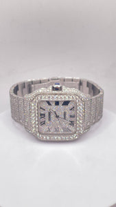 Cartier Santos Large With VVS-VS Natural Diamonds